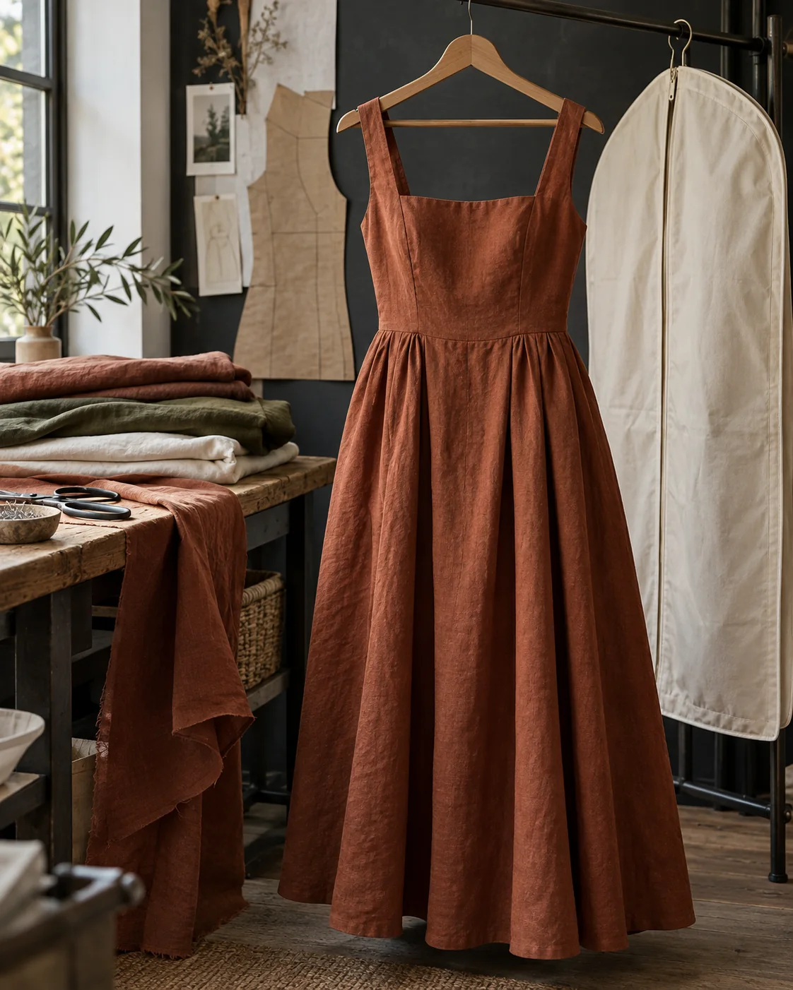 Vestido de lino terminado y listo para entregar